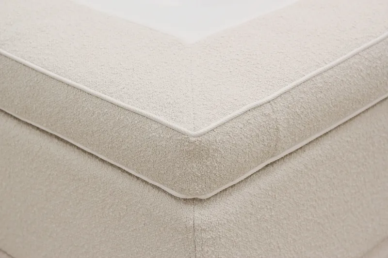Hilton Premium Komplett Sängpaket 180x200 cm Kontinentalsäng med Sänggavel - Ljusbeige Bouclé - Products - Möbler - Säng - Kontinentalsäng