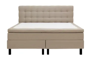 HVILA Classic Komplett Sängpaket 160x200 cm Kontinentalsäng med rutad sänggavel, Beige