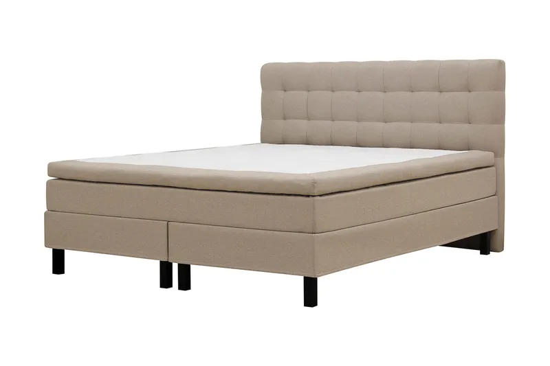HVILA Classic Komplett Sängpaket 160x200 cm Kontinentalsäng med rutad sänggavel - Beige - Products - Möbler - Säng - Kontinentalsäng