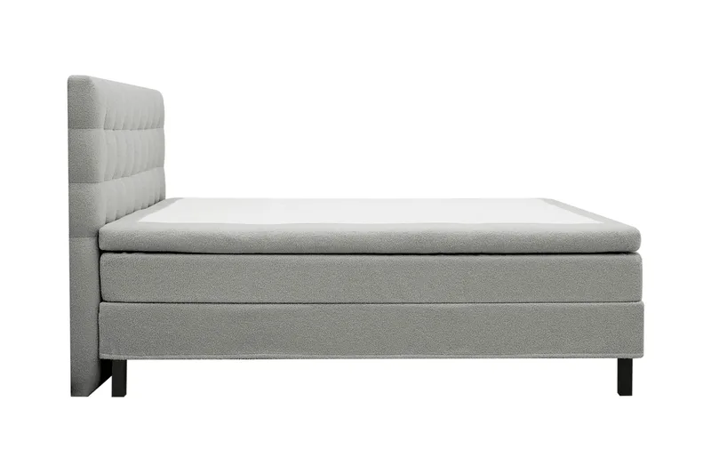 HVILA Classic Komplett Sängpaket 160x200 cm Kontinentalsäng med rutad sänggavel - Grå / Teddy - Products - Möbler - Säng - Kontinentalsäng
