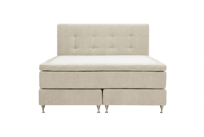HVILA Premium Komplett Sängpaket 180x200 cm Kontinentalsäng med Sänggavel, Beige Tyg