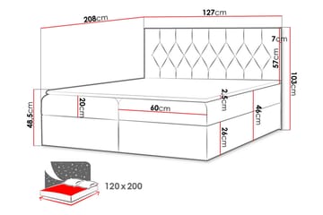 Jitendera Sängpaket Kontinentalsäng 120x200 cm med Förvaring - Grön - Products - Möbler - Säng - Komplett sängpaket