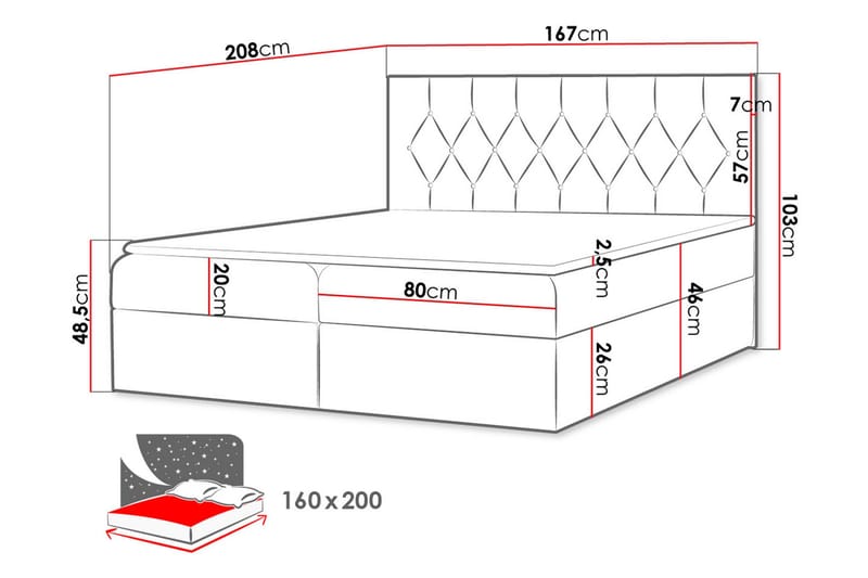 Jitendera Sängpaket Kontinentalsäng 160x200 cm med Förvaring - Grön - Products - Möbler - Säng - Komplett sängpaket