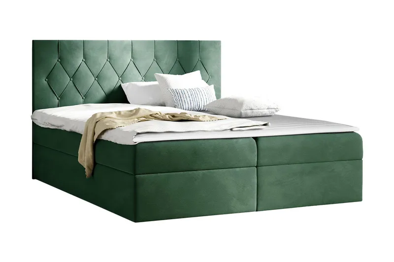 Jitendera Sängpaket Kontinentalsäng 180x200 cm med Förvaring - Grön - Products - Möbler - Säng - Komplett sängpaket