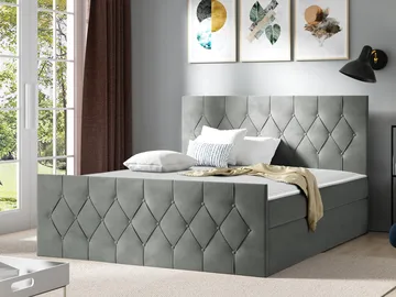 Jitendra Sängpaket Kontinentalsäng 120x200 cm med Förvaring - Grå - Products - Möbler - Säng - Komplett sängpaket