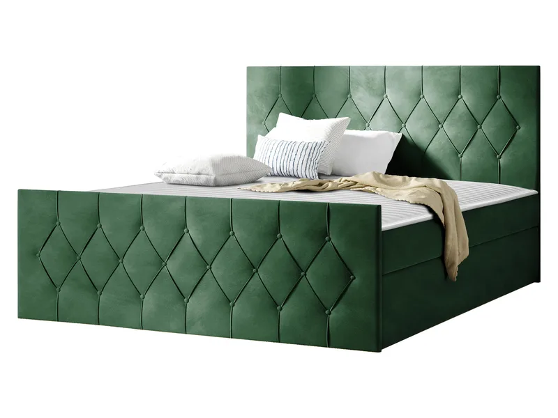 Jitendra Sängpaket Kontinentalsäng 180x200 cm med Förvaring - Grön - Products - Möbler - Säng - Komplett sängpaket