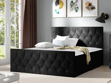 Jitendra Sängpaket Kontinentalsäng 200x200 cm med Förvaring - Svart - Products - Möbler - Säng - Komplett sängpaket