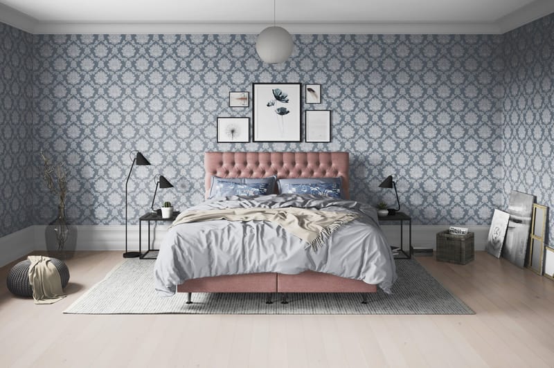 Joluma Kontinentalsäng Fast/Medium 180x200 cm - (+Fler val) 180x200 cm Mörkrosa - Products - Möbler - Säng - Kontinentalsäng