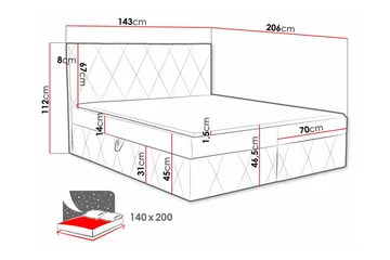 Kintore Kontinentalsäng 140x200 cm - Products - Möbler - Säng - Säng med förvaring