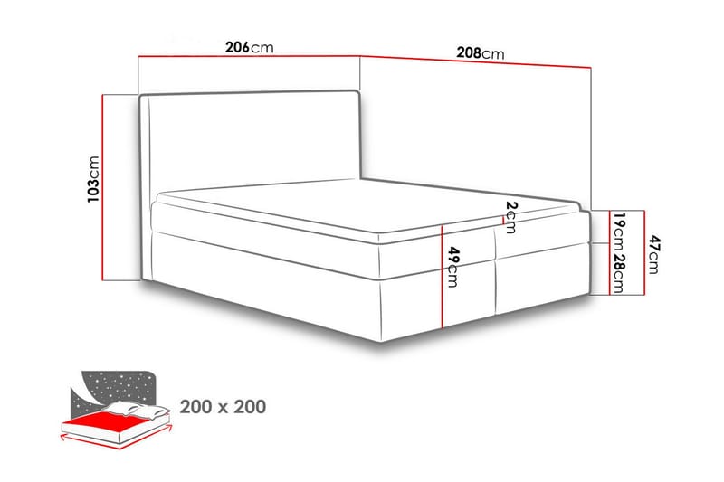 Laargard / Cosmo Sängpaket Kontinentalsäng 200x200 cm - Blå - Products - Möbler - Säng - Komplett sängpaket