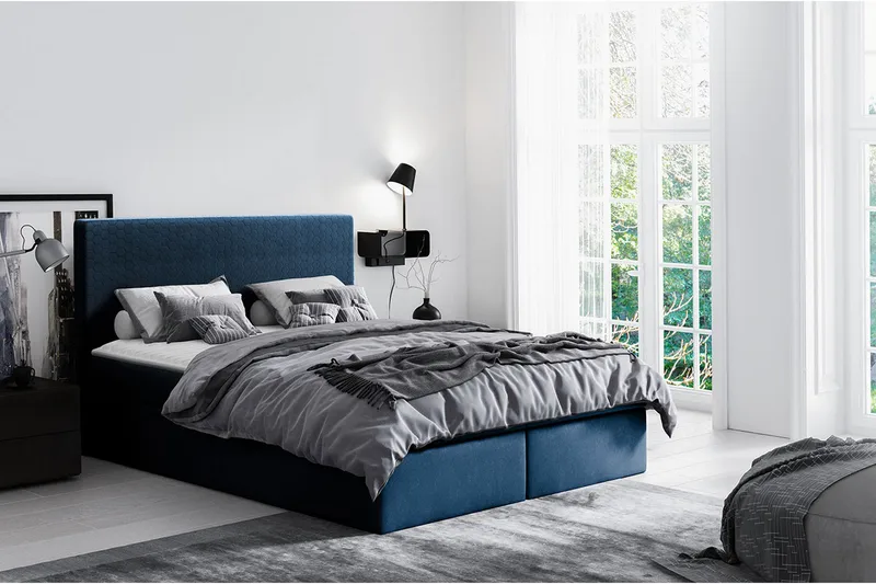Laargard / Cosmo Sängpaket Kontinentalsäng 200x200 cm - Blå - Products - Möbler - Säng - Komplett sängpaket