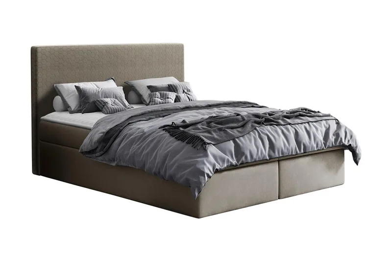 Laargard Kontinentalsäng medFörvaring 200x200, Beige