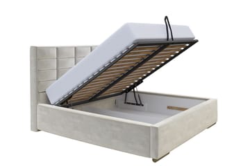 Laargard Kontinentalsäng medFörvaring 200x200 - Grå - Products - Möbler - Säng - Säng med förvaring