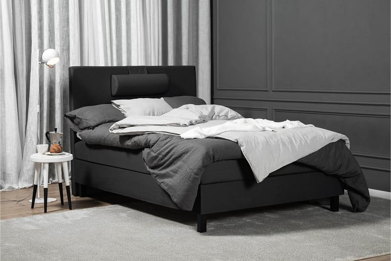 Lucky Komplett Sängpaket 120x200 Latex Slät Sänggavel  Na - Nackkudde Stor Svart/Grå - Products - Möbler - Säng - Enkelsäng