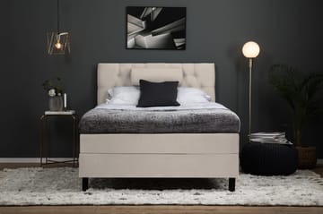 Lucky Komplett Sängpaket 120x200 Skum Diamant Sänggavel - Nackkudde Stor Beige - Products - Möbler - Säng - Enkelsäng