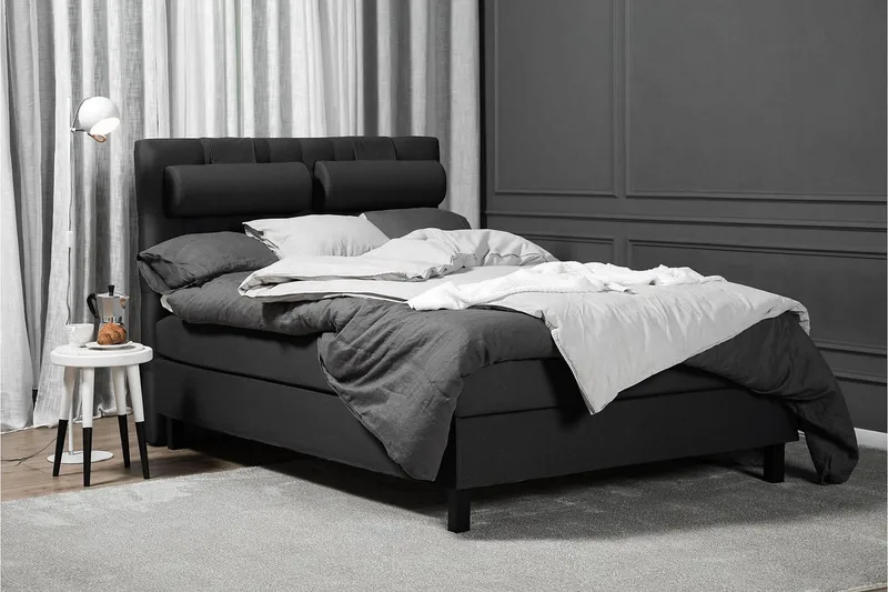 Lucky Komplett Sängpaket 140x200 Skum Diamant - Svart/Grå - Products - Möbler - Säng - Kontinentalsäng