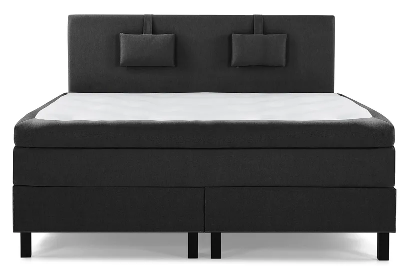 Lucky Komplett Sängpaket 160x200 Memory Slät - Nackkudde Liten Svart/Grå - Products - Möbler - Säng - Kontinentalsäng