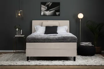 Lucky Kontinentalsäng 120x200Skum - Beige - Products - Möbler - Säng - Enkelsäng