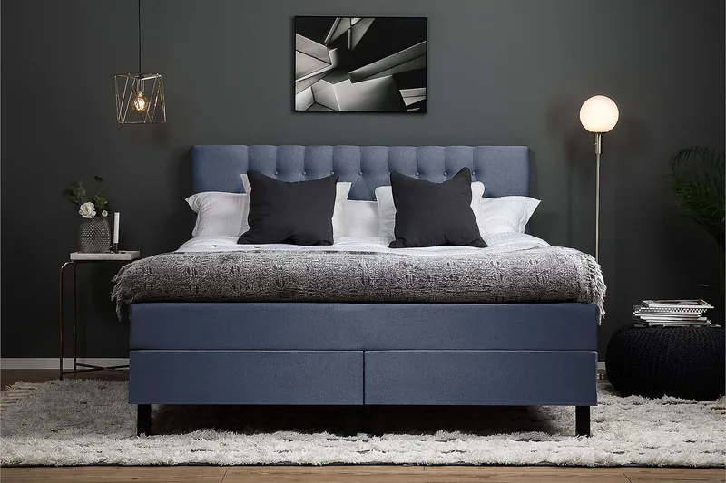 Lucky Kontinentalsäng 180x200Skum - Mörkblå - Products - Möbler - Säng - Kontinentalsäng