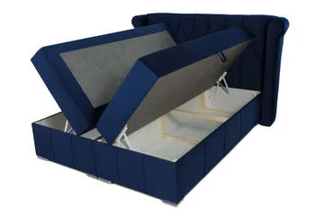 Lyckorna Kontinentalsäng 180x200 cm LED-belysning - Grå - Products - Möbler - Säng - Säng med förvaring