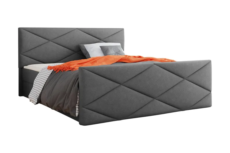 Milano Kontinentalsäng 140x200 cm med Sänggavel  Rosa, Grå