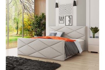 Milano Kontinentalsäng 160x200 cm med Sänggavel - Beige - Products - Möbler - Säng - Säng med förvaring
