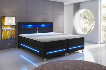 Modena Lyx Sängpaket 140x200 LED-belysning - Svart - Products - Möbler - Säng - Kontinentalsäng
