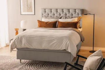 Oslo Lyx Sängpaket Kontinentalsäng 120x200 cm - Grå - Products - Möbler - Säng - Kontinentalsäng