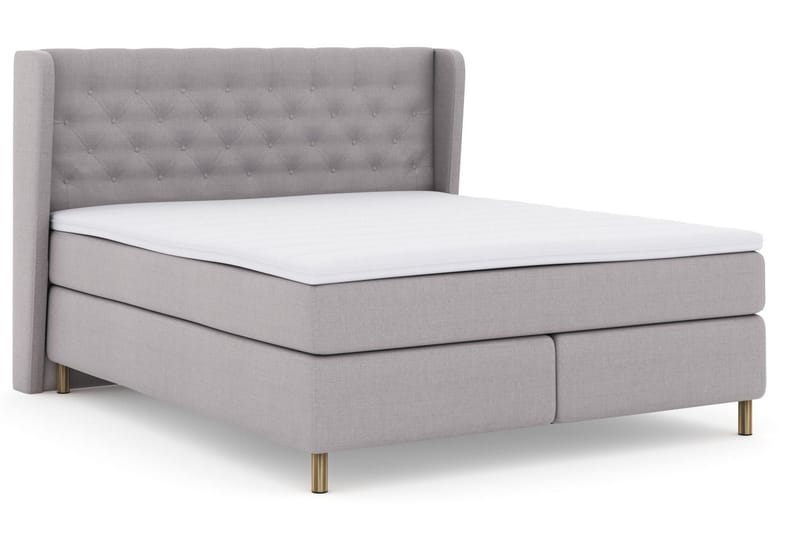 Select No 3 Komplett Sängpaket 210x210 Fast/Medium - Ljusgrå/Koppar - Products - Möbler - Säng - Kontinentalsäng
