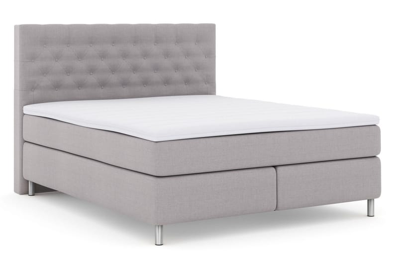 Select No 3 Kontinentalsäng 210x210 Fast/Medium - Ljusgrå/Metall - Products - Möbler - Säng - Kontinentalsäng