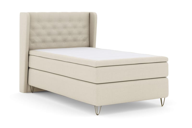 Select No 4 Komplett Sängpaket 120x200 Fast - Beige/Metall V-form - Products - Möbler - Säng - Enkelsäng