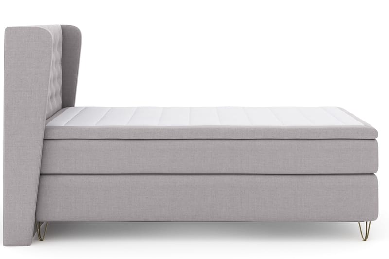 Select No 4 Komplett Sängpaket 120x200 Fast - Ljusgrå/Metall V-form - Products - Möbler - Säng - Enkelsäng