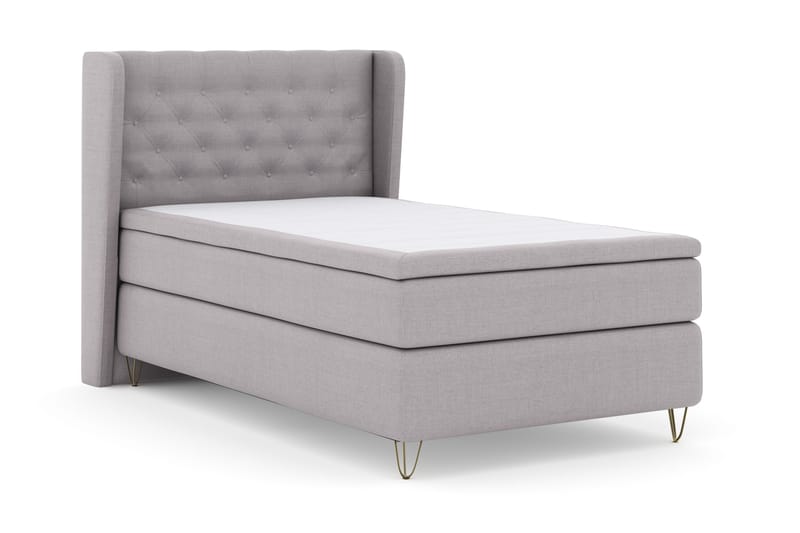 Select No 4 Komplett Sängpaket 120x200 Fast - Ljusgrå/Metall V-form - Products - Möbler - Säng - Enkelsäng