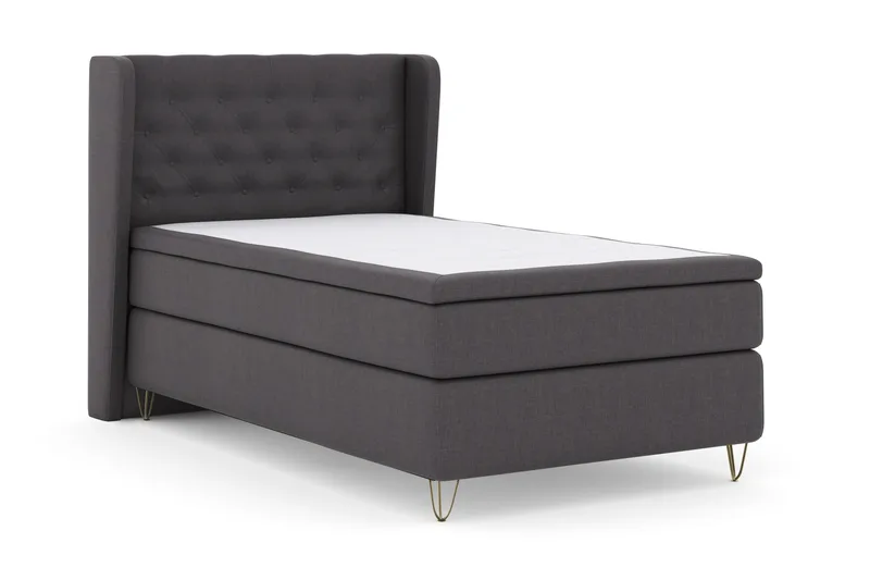 Select No 4 Komplett Sängpaket 120x200 Fast - Mörkgrå/Metall V-form - Products - Möbler - Säng - Enkelsäng