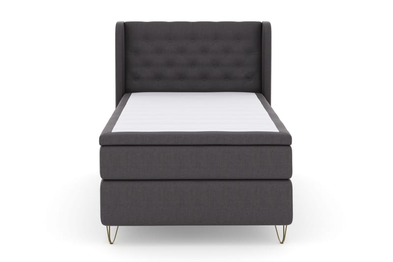 Select No 4 Komplett Sängpaket 120x200 Fast - Mörkgrå/Metall V-form - Products - Möbler - Säng - Enkelsäng
