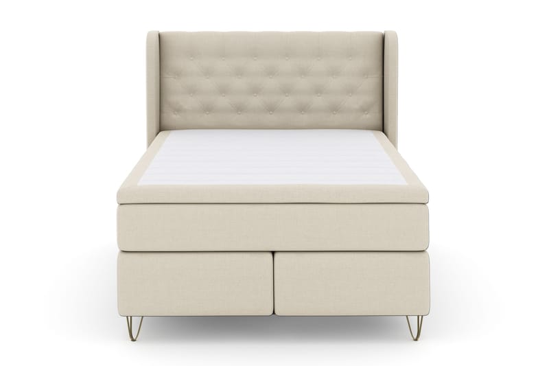 Select No 4 Komplett Sängpaket 140x200 Fast - Beige/Metall V-form - Products - Möbler - Säng - Kontinentalsäng