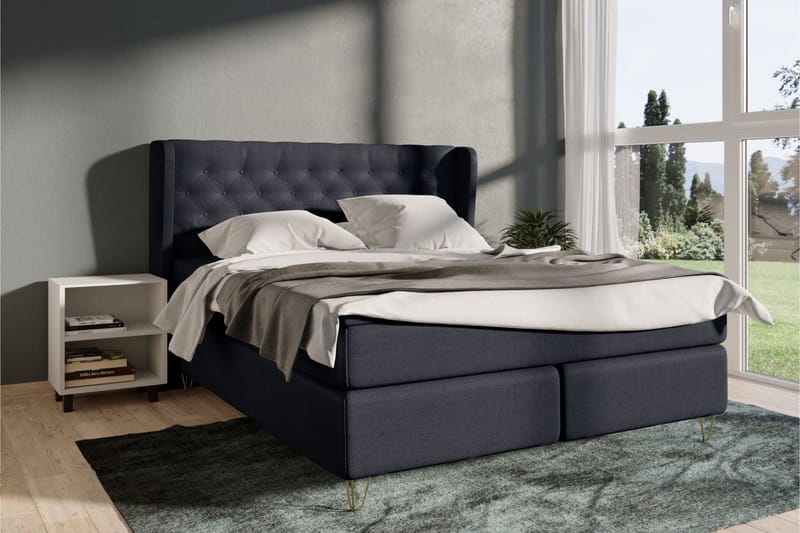 Select No 4 Komplett Sängpaket 140x200 Fast - Blå/Silver - Products - Möbler - Säng - Kontinentalsäng