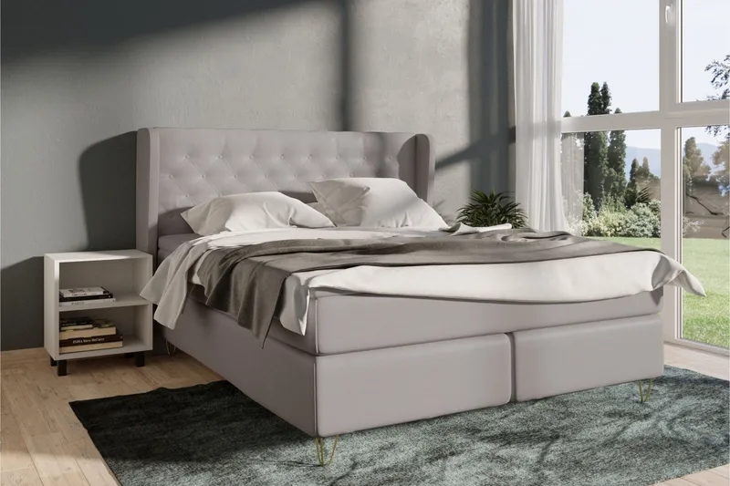 Select No 4 Komplett Sängpaket 140x200 Fast - Ljusgrå/Metall - Products - Möbler - Säng - Kontinentalsäng