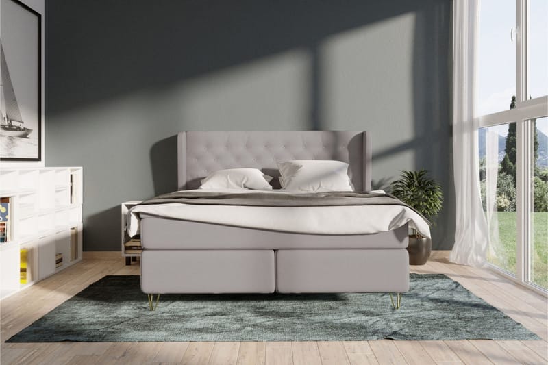 Select No 4 Komplett Sängpaket 140x200 Fast - Ljusgrå/Metall - Products - Möbler - Säng - Kontinentalsäng