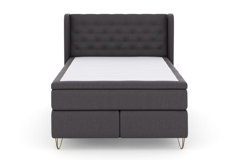 Select No 4 Komplett Sängpaket 140x200 Fast - Mörkgrå/Metall V-form - Products - Möbler - Säng - Kontinentalsäng