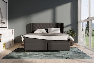 Select No 4 Komplett Sängpaket 140x200 Fast - Mörkgrå/Silver - Products - Möbler - Säng - Kontinentalsäng