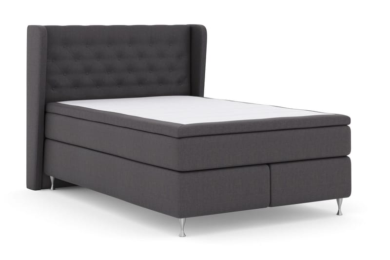 Select No 4 Komplett Sängpaket 140x200 Fast/Medium - Mörkgrå/Silver - Products - Möbler - Säng - Kontinentalsäng