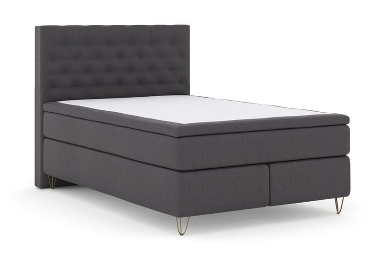 Select No 4 Komplett Sängpaket 140x200 Medium - Mörkgrå/Metall V-form - Products - Möbler - Säng - Kontinentalsäng