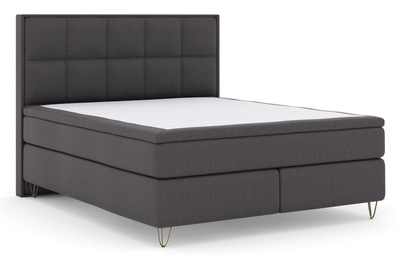 Select No 4 Komplett Sängpaket 160x200 Fast - Mörkgrå/Metall V-form - Products - Möbler - Säng - Kontinentalsäng