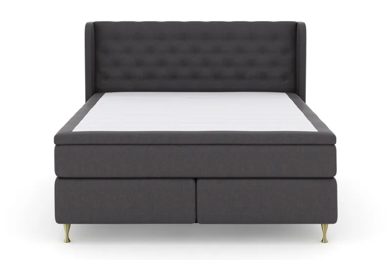 Select No 4 Komplett Sängpaket 160x200 Fast/Medium - Mörkgrå/Guld - Products - Möbler - Säng - Kontinentalsäng