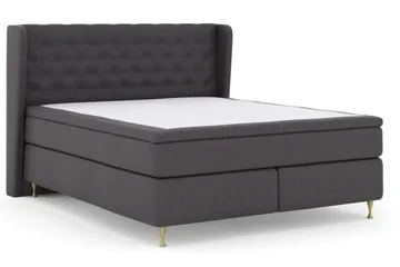 Select No 4 Komplett Sängpaket 160x200 Fast/Medium - Mörkgrå/Guld - Products - Möbler - Säng - Kontinentalsäng