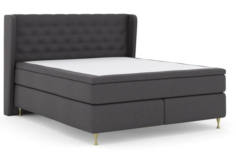 Select No 4 Komplett Sängpaket 160x200 Fast/Medium - Mörkgrå/Guld - Products - Möbler - Säng - Kontinentalsäng