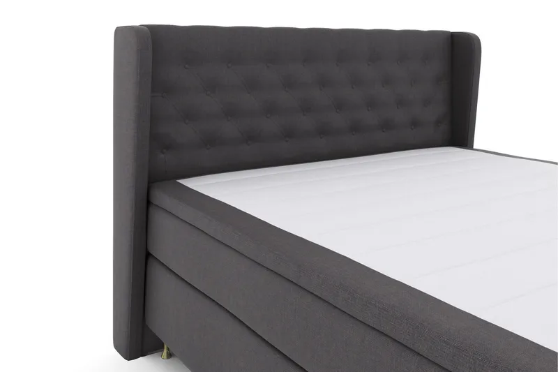 Select No 4 Komplett Sängpaket 160x200 Fast/Medium - Mörkgrå/Guld - Products - Möbler - Säng - Kontinentalsäng