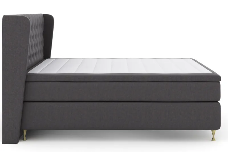 Select No 4 Komplett Sängpaket 160x200 Fast/Medium - Mörkgrå/Guld - Products - Möbler - Säng - Kontinentalsäng