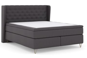 Select No 4 Komplett Sängpaket 180x200 Fast - Mörkgrå/Metall V-form - Products - Möbler - Säng - Kontinentalsäng